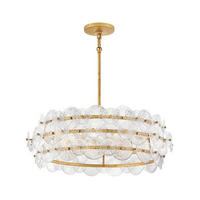 KRONLEUCHTER    - Messingfarben, Konventionell, Glas/Metall (38,8/74,7/74,7cm) - Elstead Lighting