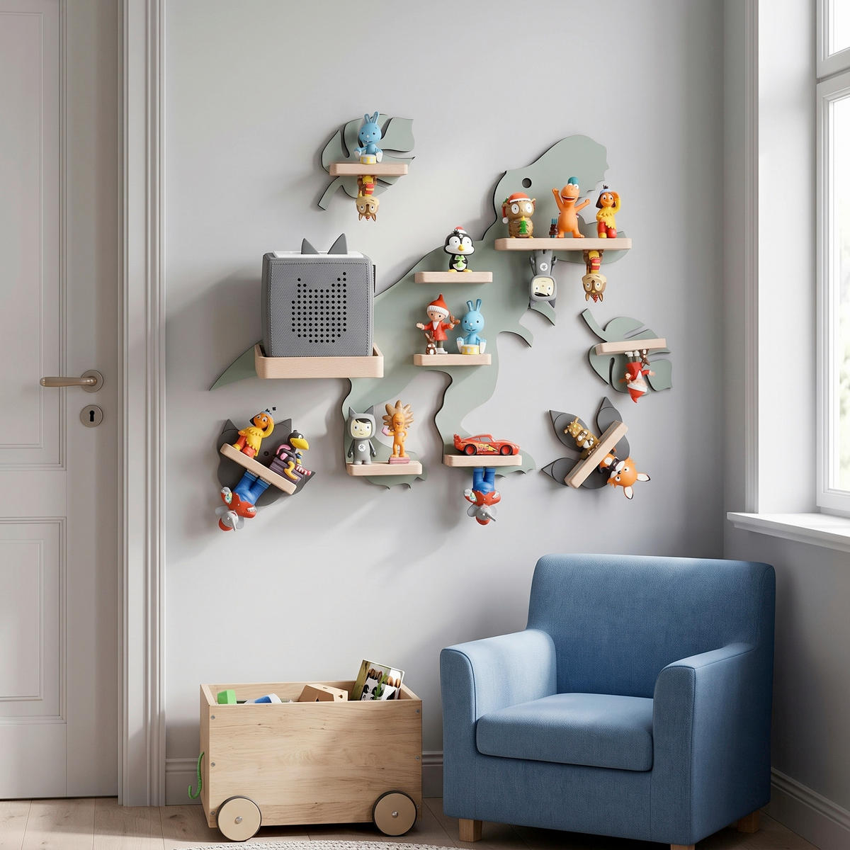 KINDERREGAL  - Grün, Modern, Holzwerkstoff (52/44/19cm) - Livetastic