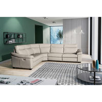ECKSOFA Grau Echtleder  - Schwarz/Grau, Design, Leder/Holz (299/299cm) - Livetastic