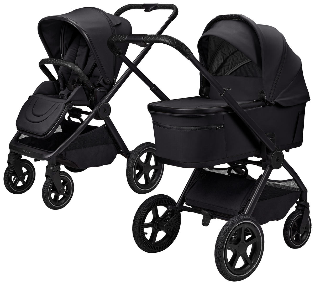 KINDERWAGENSET  GIO FOLD SET AIR  onyx  - Schwarz, Basics, Textil/Metall (120/58/92cm) - Moon Edition