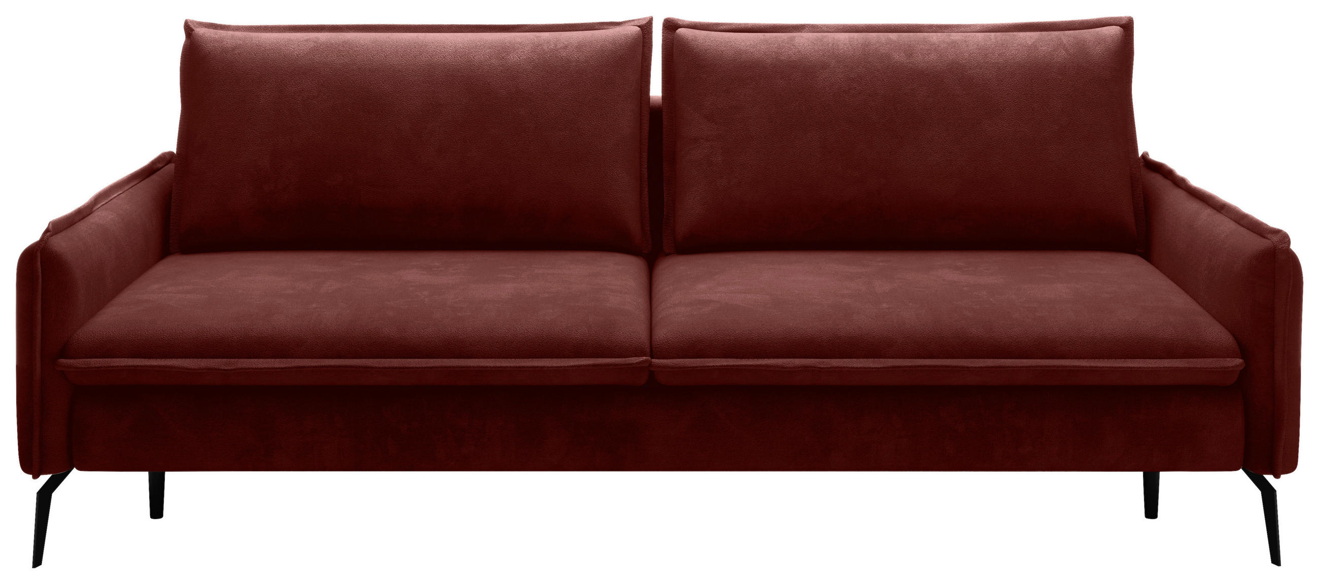 SCHLAFSOFA Chenille Rot  - Rot/Schwarz, KONVENTIONELL, Textil/Metall (223/89/107cm) - Carryhome