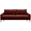 SCHLAFSOFA Chenille Rot  - Rot/Schwarz, KONVENTIONELL, Textil/Metall (223/89/107cm) - Carryhome