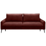 SCHLAFSOFA in Chenille Rot  - Rot/Schwarz, KONVENTIONELL, Textil/Metall (223/89/107cm) - Carryhome