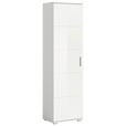GARDEROBENSCHRANK Prego  in 55/191/37 cm  - Weiß Hochglanz/Silberfarben, Design, Holzwerkstoff/Kunststoff (55/191/37cm) - Xora