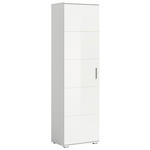 GARDEROBENSCHRANK Prego  in 55/191/37 cm  - Weiß Hochglanz/Silberfarben, Design, Holzwerkstoff/Kunststoff (55/191/37cm) - Xora