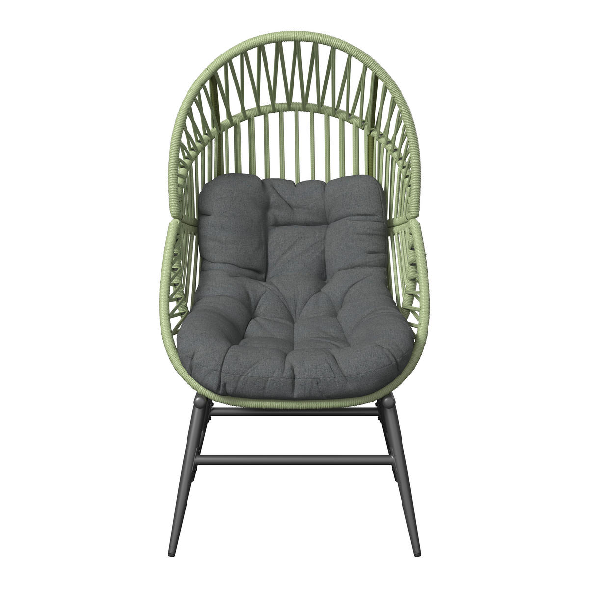 LOUNGESESSEL  - Anthrazit/Hellgrün, MODERN, Kunststoff/Textil (89/148,5/90cm) - Ambia Garden