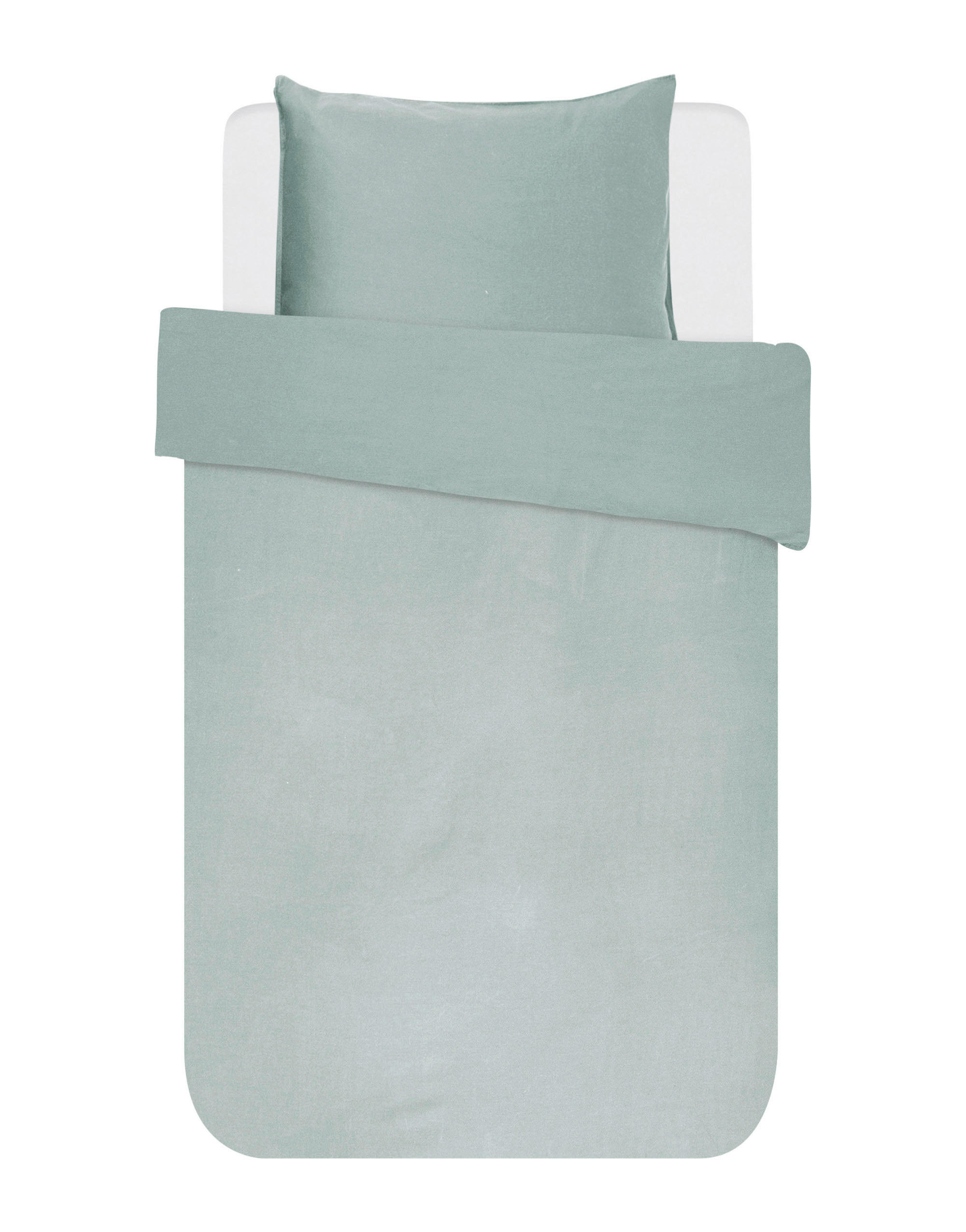 BETTWÄSCHE MINTE Satin 135/200 cm  - Grün, Basics, Textil (135/200cm) - Essenza