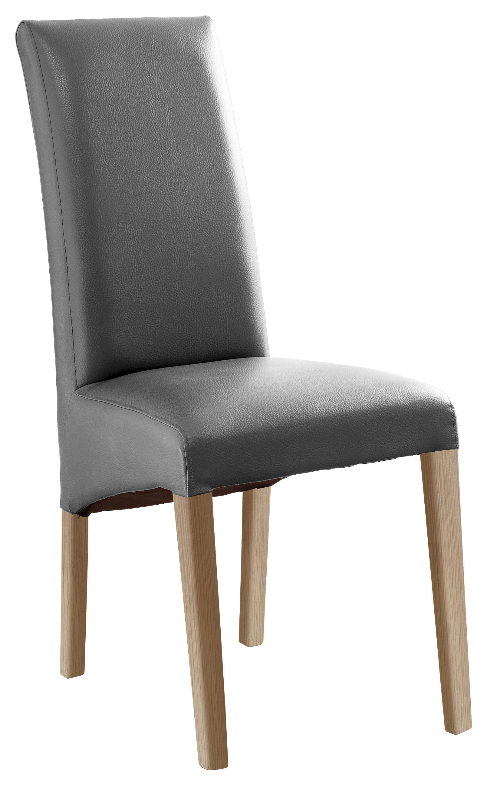 STUHL  in Lederlook Textil  - Grau/Sonoma Eiche, KONVENTIONELL, Holz/Textil (47/102/57cm) - Carryhome