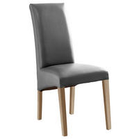 STUHL  in Lederlook  - Grau/Sonoma Eiche, Konventionell, Holz/Textil (47/102/57cm) - Carryhome