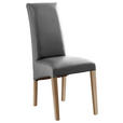 STUHL  in Lederlook Textil  - Grau/Sonoma Eiche, KONVENTIONELL, Holz/Textil (47/102/57cm) - Carryhome