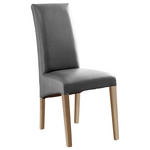 STUHL  in Lederlook Textil  - Grau/Sonoma Eiche, KONVENTIONELL, Holz/Textil (47/102/57cm) - Carryhome