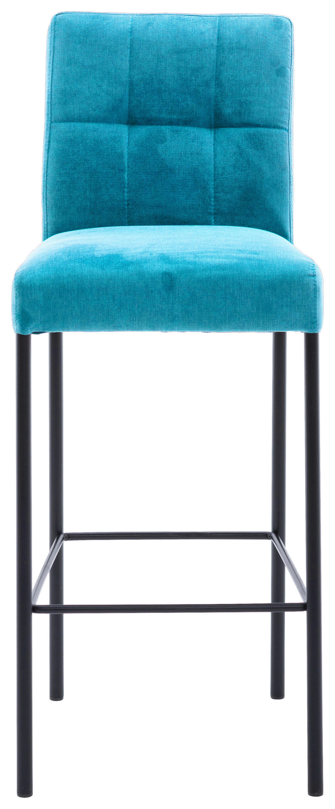 BARHOCKER Webstoff Schwarz, Türkis Eisen Stoffauswahl - Türkis/Schwarz, Design, Textil/Metall (46/91/61cm) - Xora