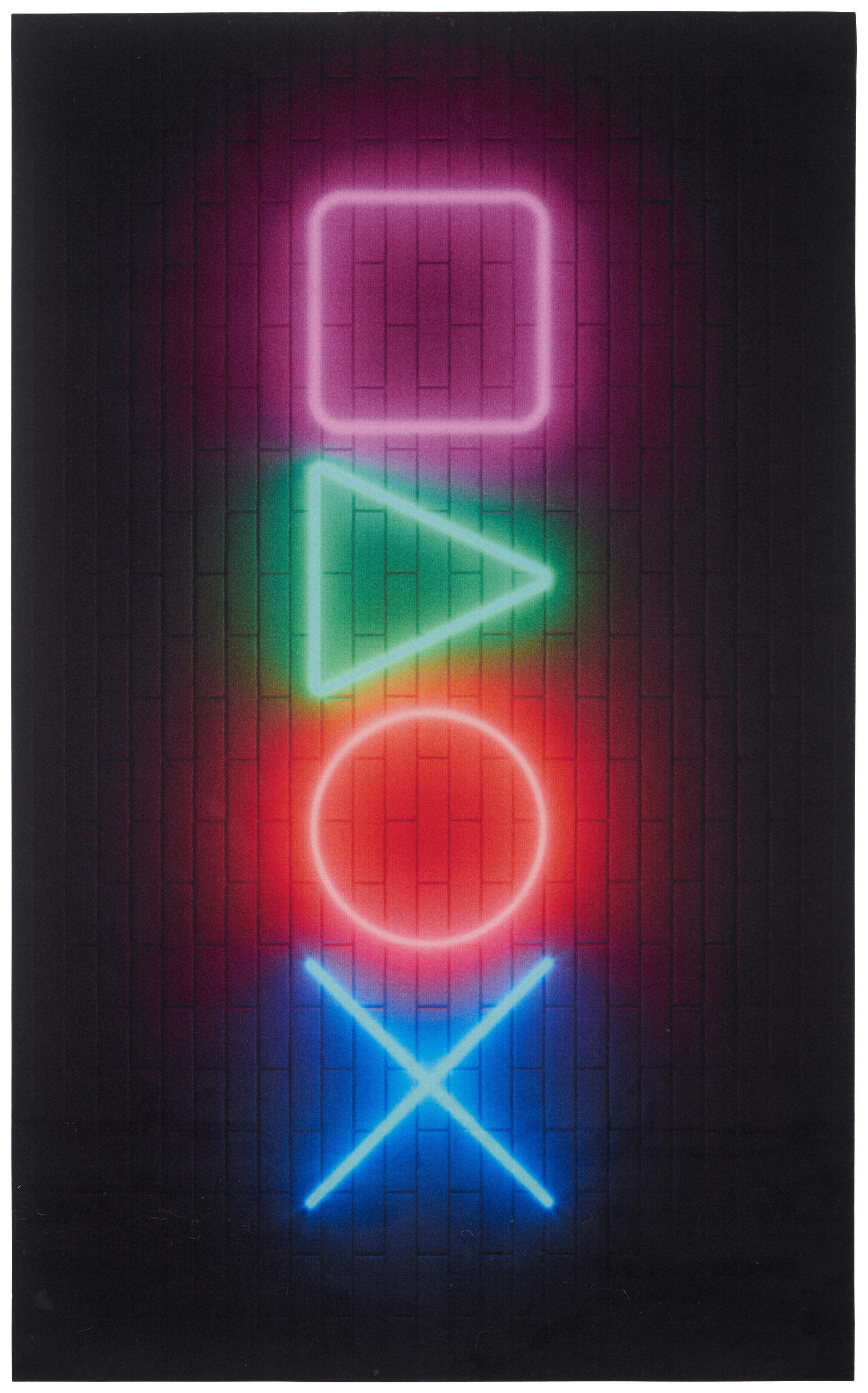 FLACHWEBETEPPICH 90/145 cm Neon Gaming Multicolor  - Multicolor, Trend, Kunststoff/Textil (90/145cm) - Esposa