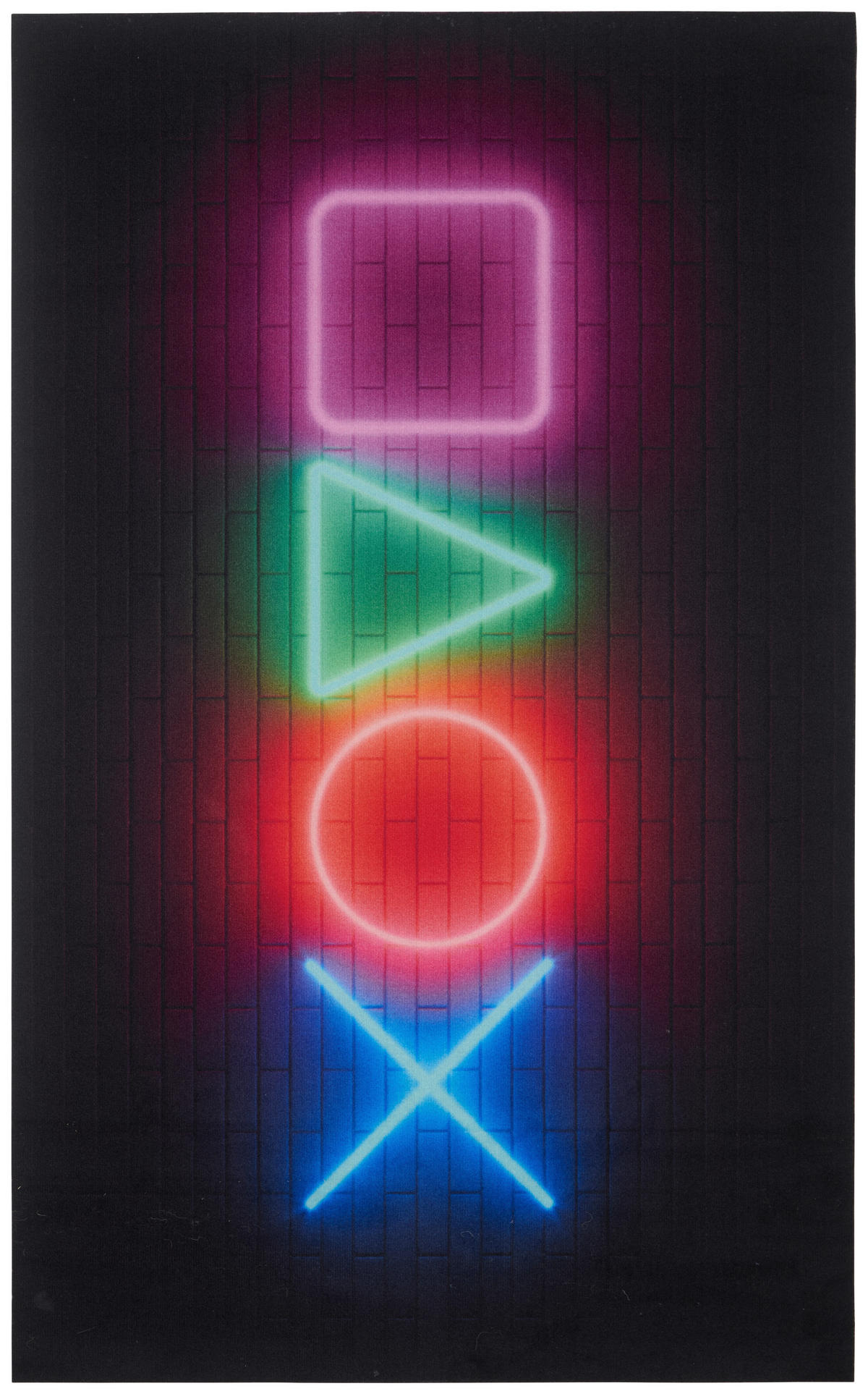 FLACHWEBETEPPICH 90/145 cm Neon Gaming Multicolor  - Multicolor, Trend, Kunststoff/Textil (90/145cm) - Esposa