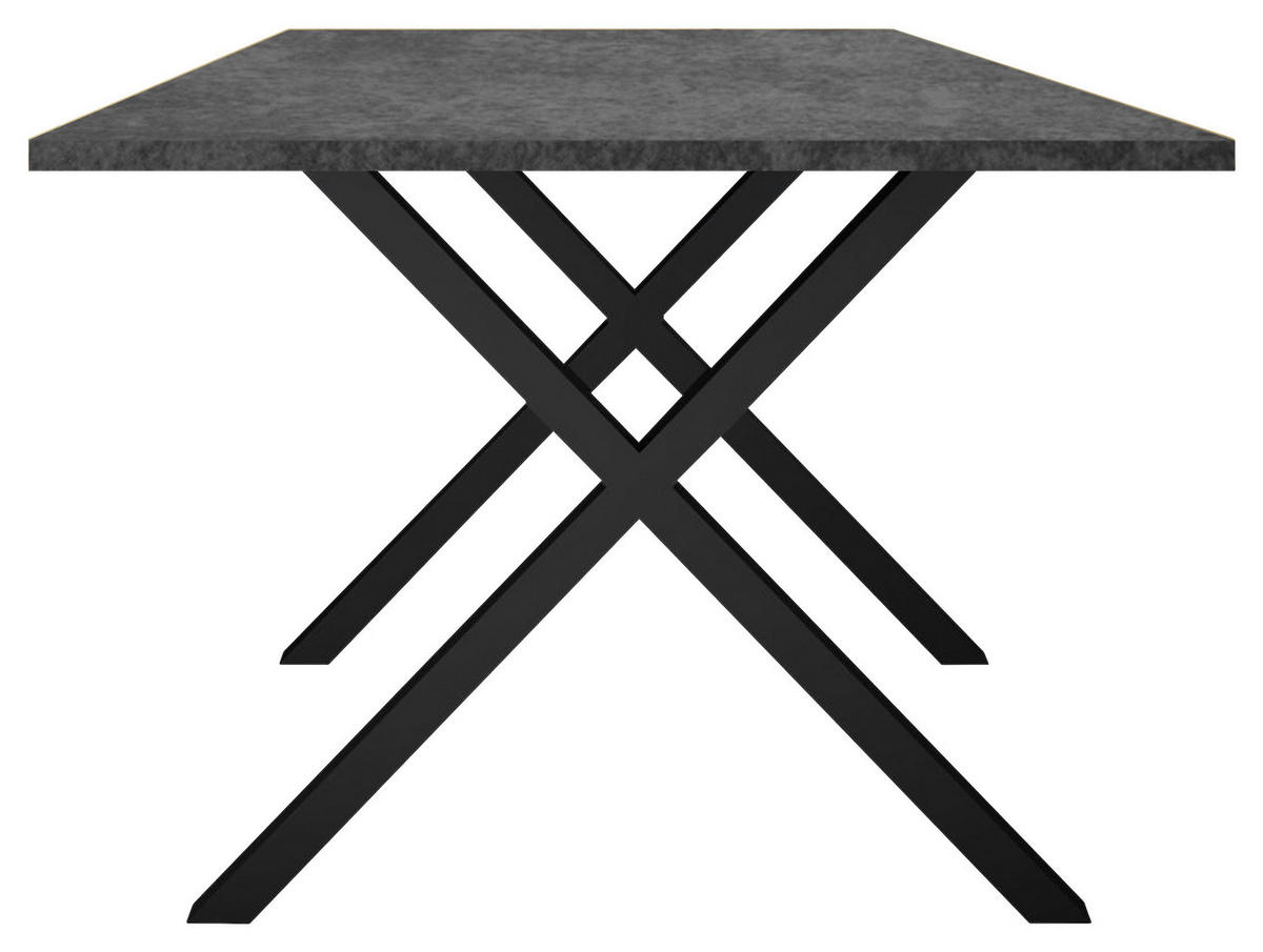 ESSTISCH rechteckig Graphitfarben, Schwarz  - Schwarz/Graphitfarben, MODERN, Holzwerkstoff/Metall (160/90/78cm) - Livetastic