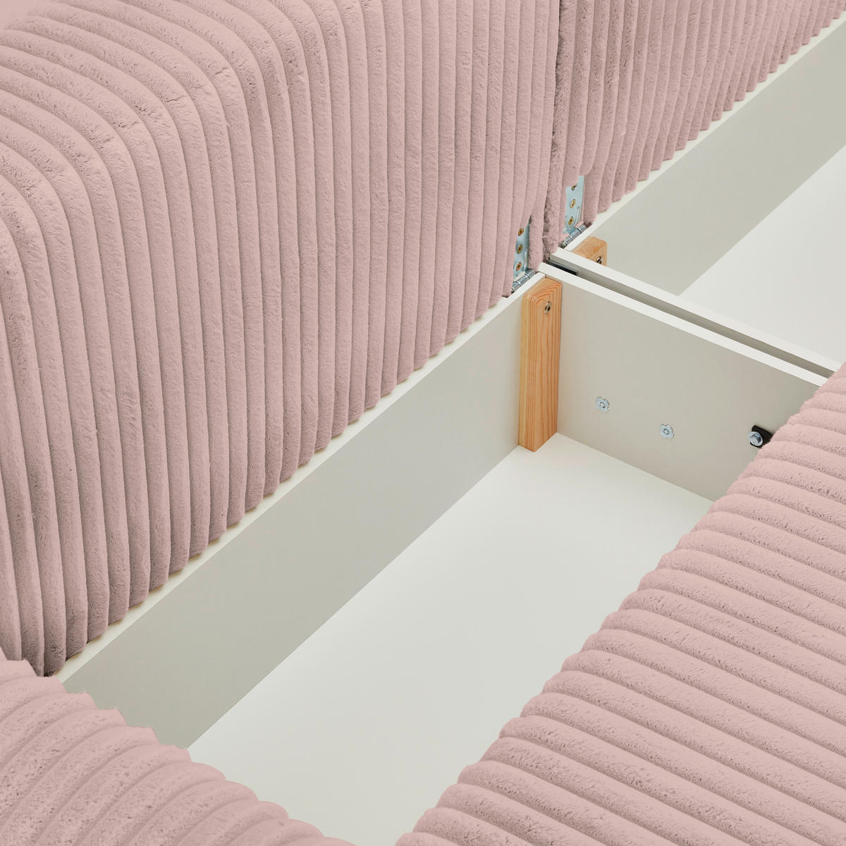 BÄDDSOFFA i manchester, plysch rosa  - svart/rosa, Modern, textil/plast (240/90/120cm) - MID.YOU