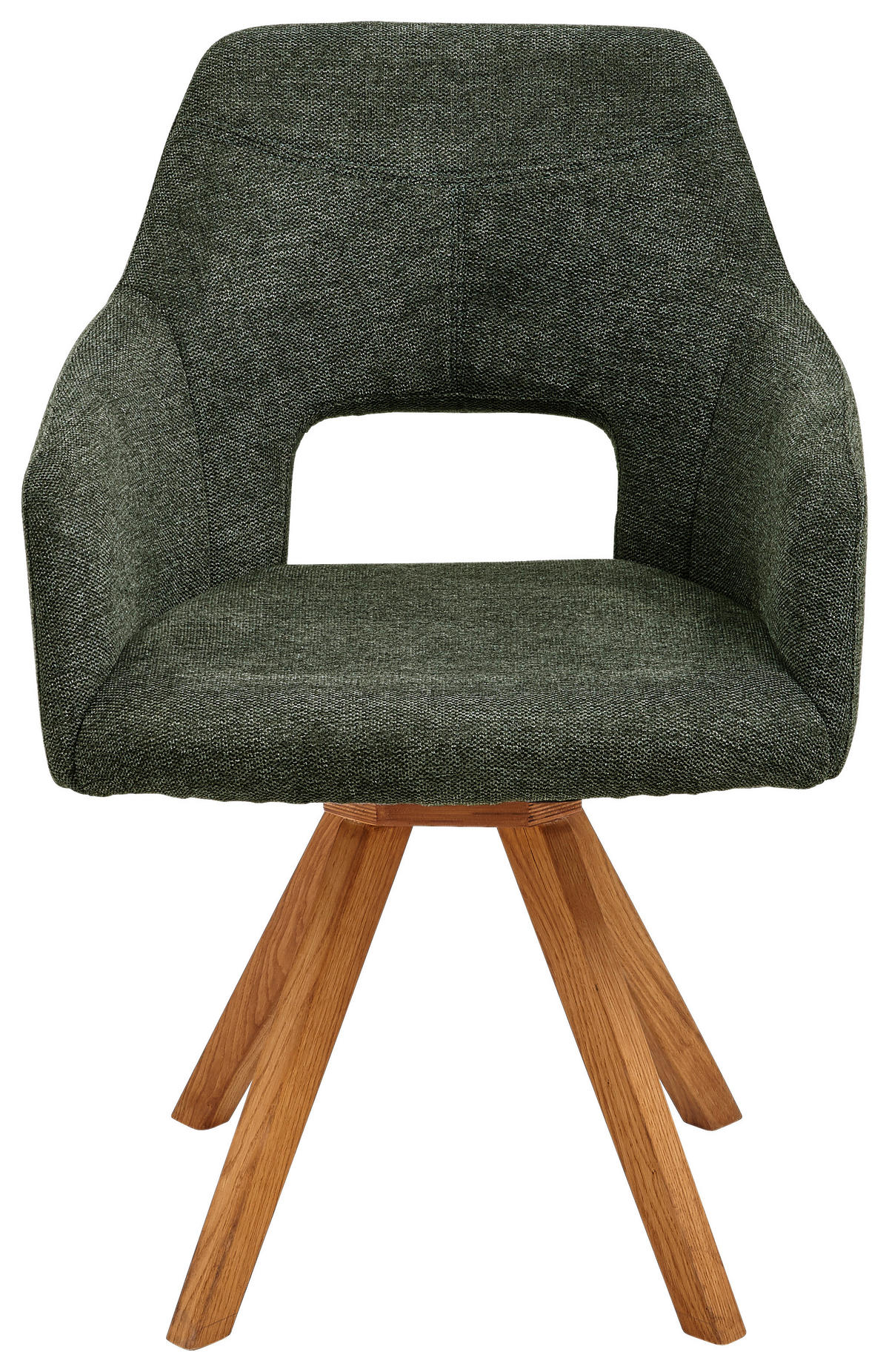ARMLEHNSTUHL  in Webstoff  - Eichefarben/Olivgrün, Design, Holz/Textil (57/84/57cm) - Voleo
