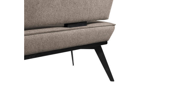 SITZBANK 153/90/65 cm Webstoff Schwarz, Taupe Buche massiv - Taupe/Schwarz, Basics, Holz/Textil (153/90/65cm) - Carryhome