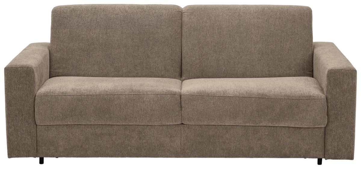 SCHLAFSOFA Webstoff Taupe  - Taupe/Schwarz, KONVENTIONELL, Kunststoff/Textil (198/84/96cm) - Carryhome