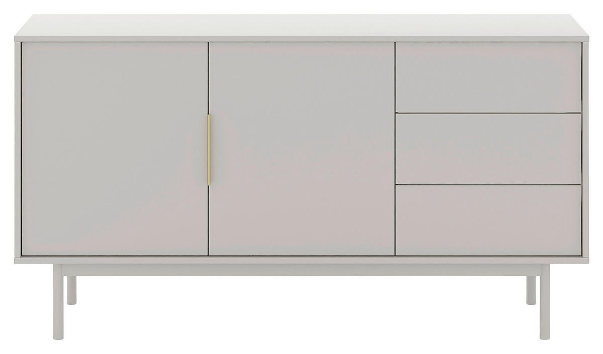 SIDEBOARD Viva  in 154/82/39 cm  - Kaschmir/Goldfarben, Design, Holzwerkstoff/Metall (154/82/39cm) - Xora