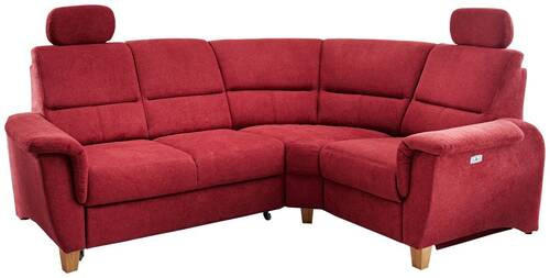 ECKSOFA in Struktur Rot 237/186 cm - Wildeiche/Rot, KONVENTIONELL, Holz/Textil (237/186cm) - Livetastic
