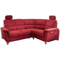 ECKSOFA in Struktur Rot  - Wildeiche/Rot, Konventionell, Holz/Textil (237/186cm) - Livetastic