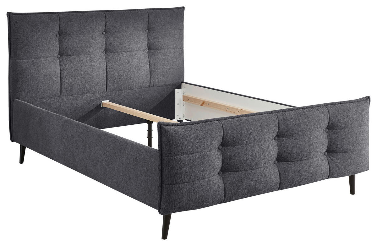 POLSTERBETT 140/200 cm  in Anthrazit  - Anthrazit, Basics, Holz/Holzwerkstoff (140/200cm) - MID.YOU