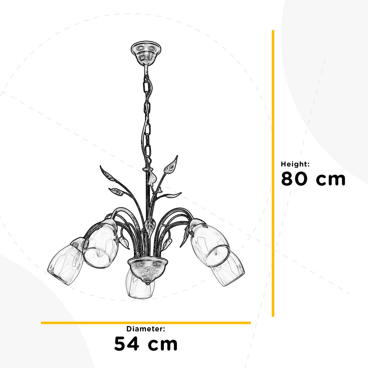 KRONLEUCHTER 55/55/80 cm   - Braun, Basics, Metall (55/55/80cm)