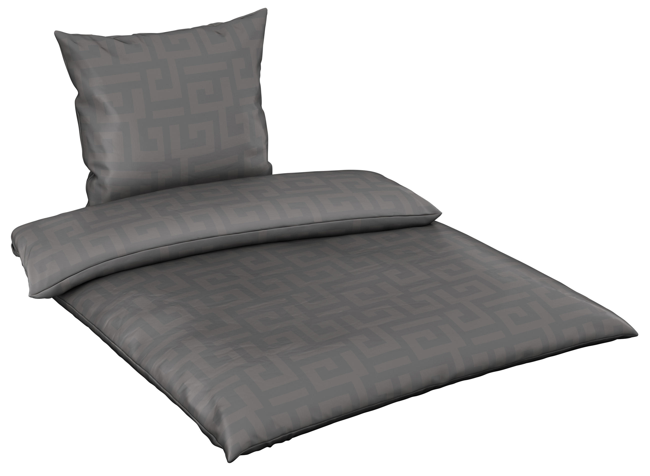 WENDEBETTWÄSCHE Mila Satin - Anthrazit, Basics, Textil (135/200cm) - Bio:Vio