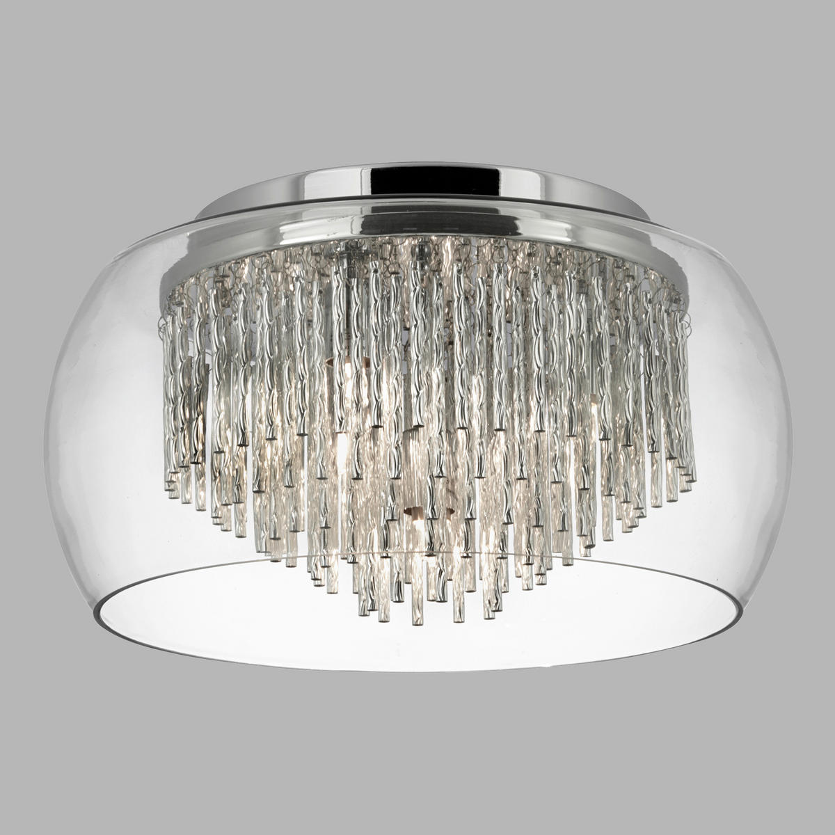 STROPNA SVETILKA Curva 35/18.5 cm   - barve kroma, Design, kovina/steklo (35/18.5cm)