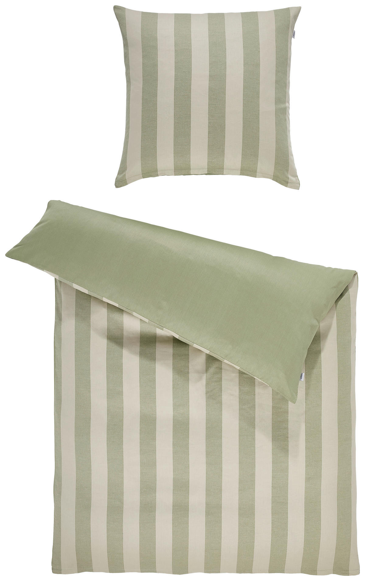 WENDEBETTWÄSCHE FELLOW Satin 135/200 cm  - Khaki/Grün, Design, Textil (135/200cm) - Schöner Wohnen