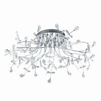 LED-DECKENLEUCHTE Crystal X 77 cm  - Chromfarben, Design, Glas/Metall (77cm) - Hell
