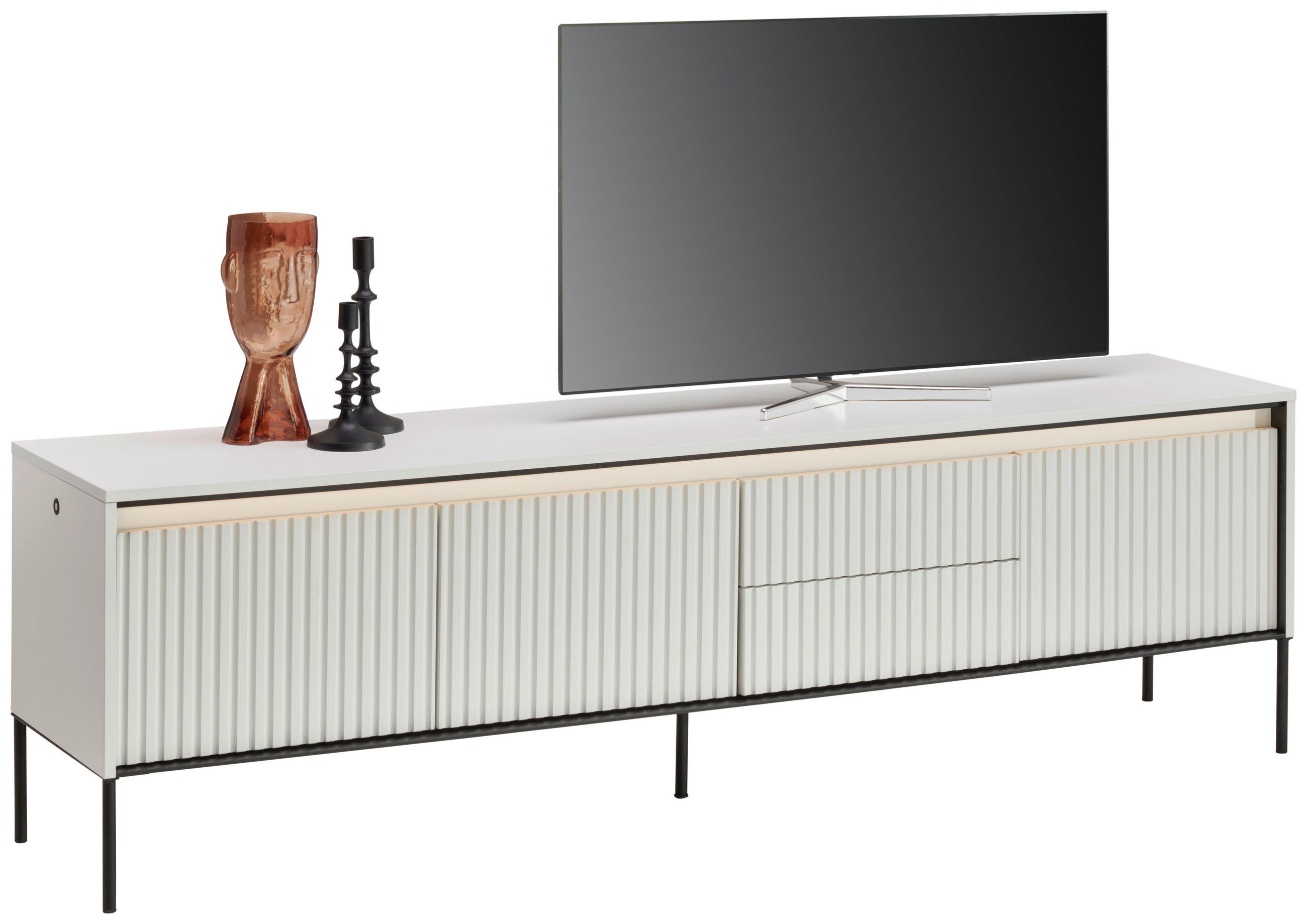 LOWBOARD  in 192/56/40 cm  - Schwarz/Weiß, Design, Holzwerkstoff (192/56/40cm) - Hom`in