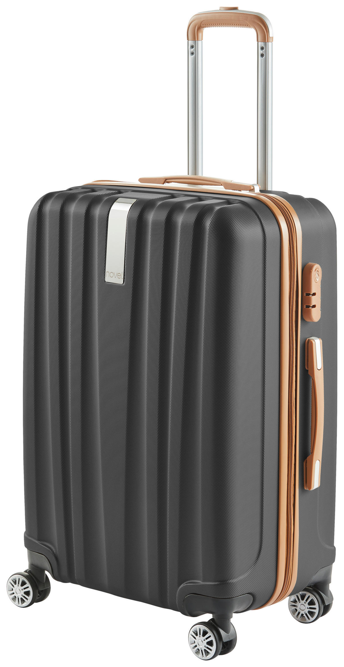 REISEKOFFER Braun, Dunkelgrau  - Dunkelgrau/Braun, Basics, Kunststoff/Metall (41/66/26cm) - Novel