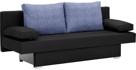 SCHLAFSOFA in Webstoff Blau, Schwarz  - Blau/Alufarben, Design, Kunststoff/Textil (190/74-86/80cm) - Carryhome