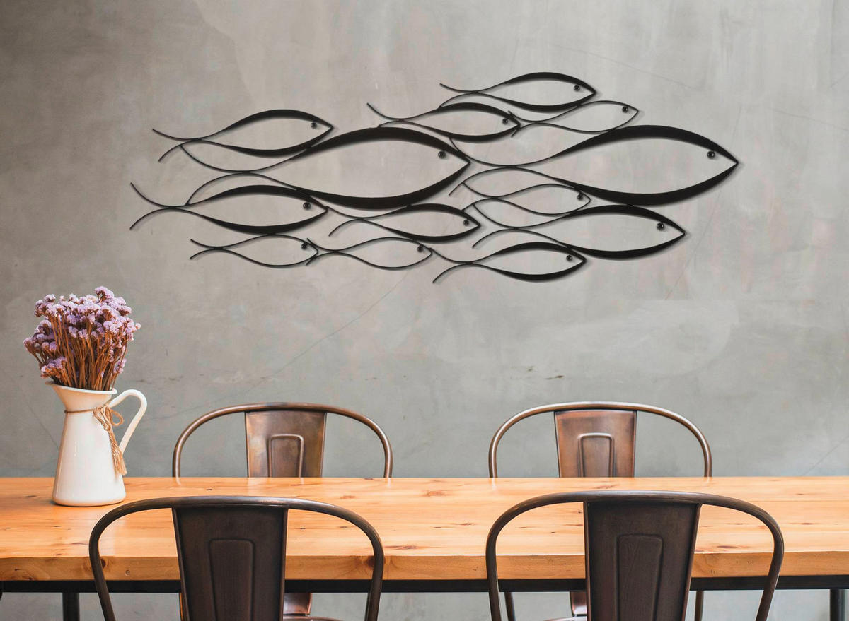 WANDDEKO  100/35/1 cm   - Schwarz, Basics, Metall (100/35/1cm)