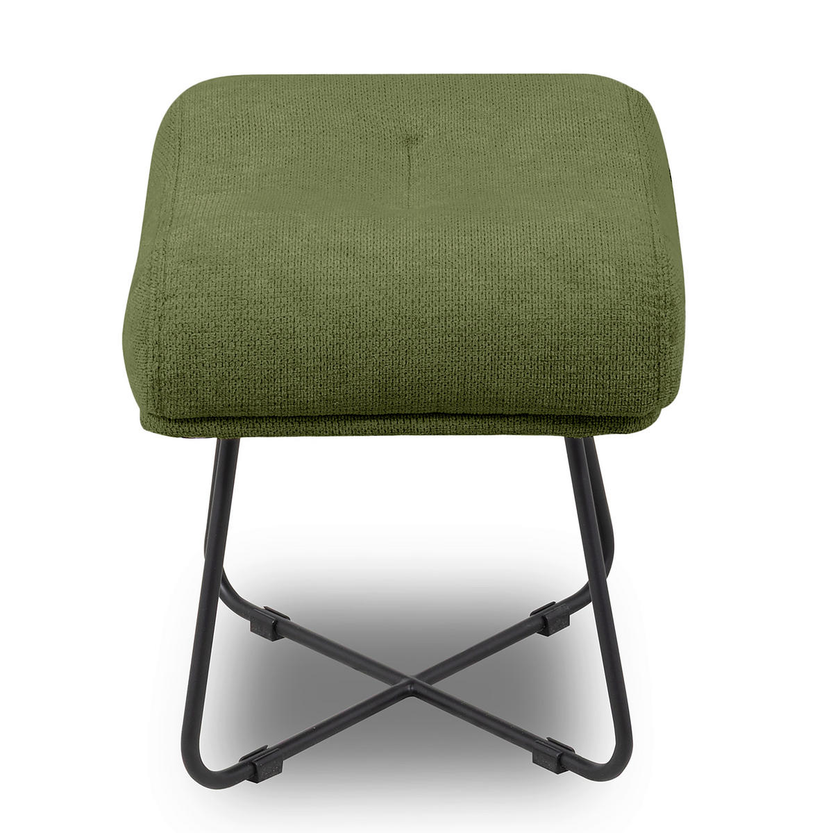 SESSELSET in Chenille Grün  - Schwarz/Weiß, Design, Textil/Metall (67/87/74cm) - Livetastic