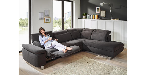 WOHNLANDSCHAFT in Textil Hellbraun - Chromfarben/Hellbraun, Design, Textil/Metall (305/231cm) - Dieter Knoll