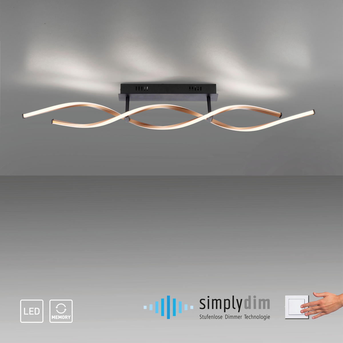LED-DECKENLEUCHTE Polina 106/12/17 cm   - Design, Metall (106/12/17cm) - Paul Neuhaus