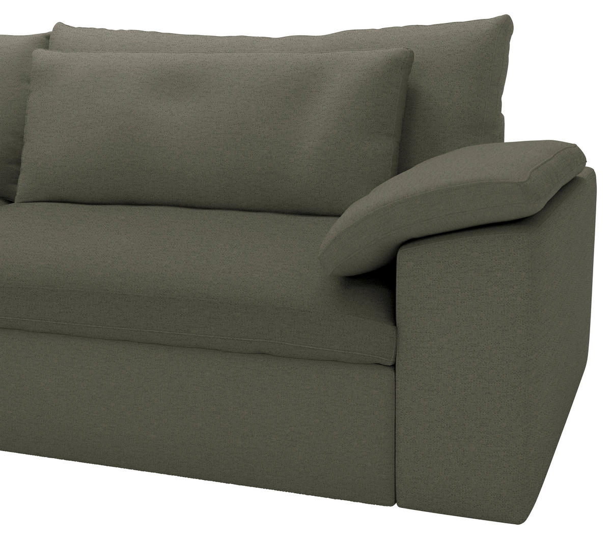 ECKSOFA Flachgewebe Grau  - Schwarz/Grau, Modern, Kunststoff/Textil (198/306cm) - Carryhome