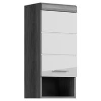 ZÁVESNÁ SKRINKA, biela s vysokým leskom, antracitová, 37/79/24 cm - sivá/biela s vysokým leskom, Modern, kompozitné drevo/plast (37/79/24cm) - MID.YOU