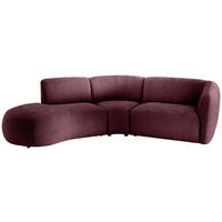 ECKSOFA Bordeaux Mikrofaser  - Bordeaux/Schwarz, MODERN, Kunststoff/Textil (182/276cm) - Livetastic