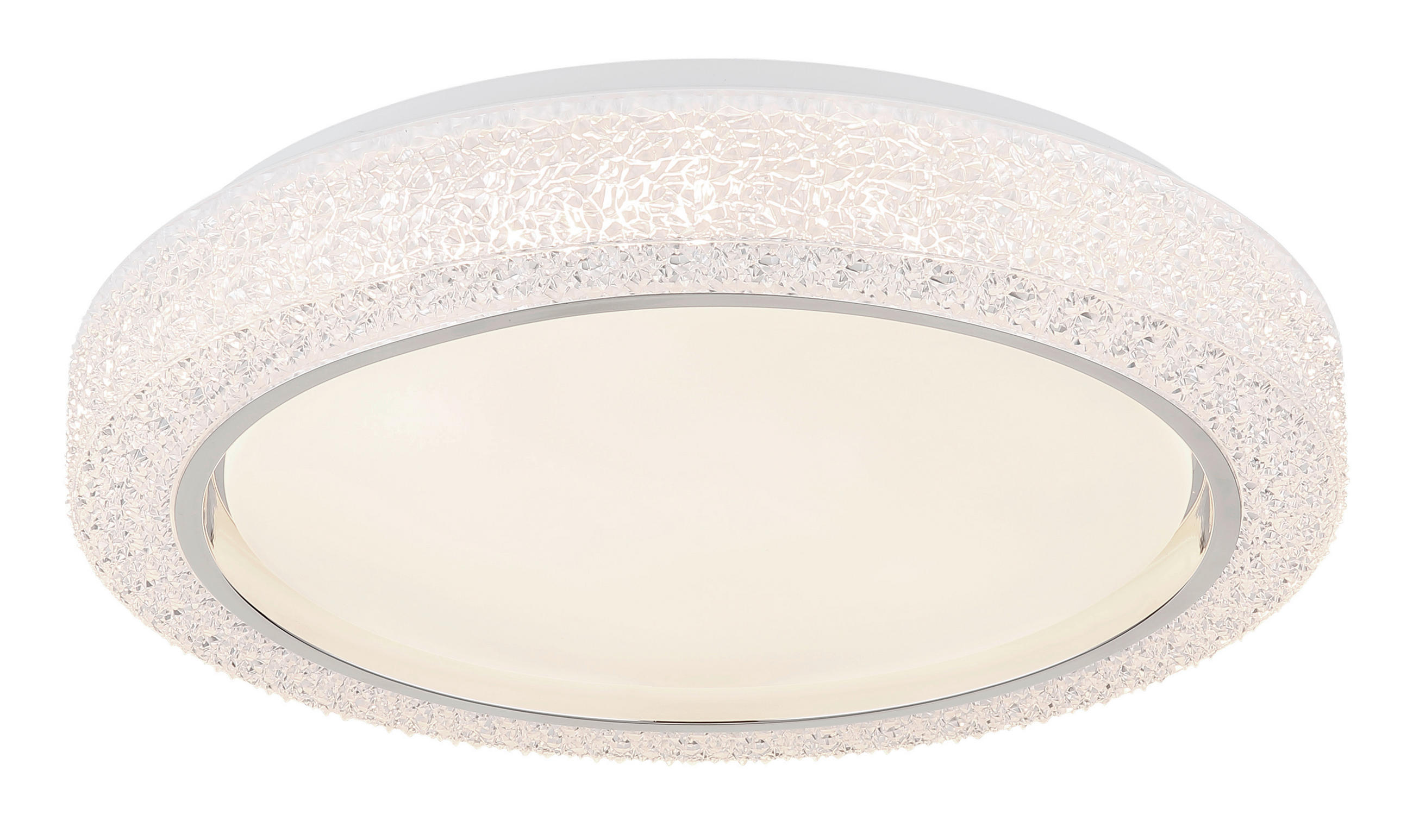 PLAFONIERĂ CU LED - străveziu/opal, Basics, plastic/metal (40/8cm) - Globo