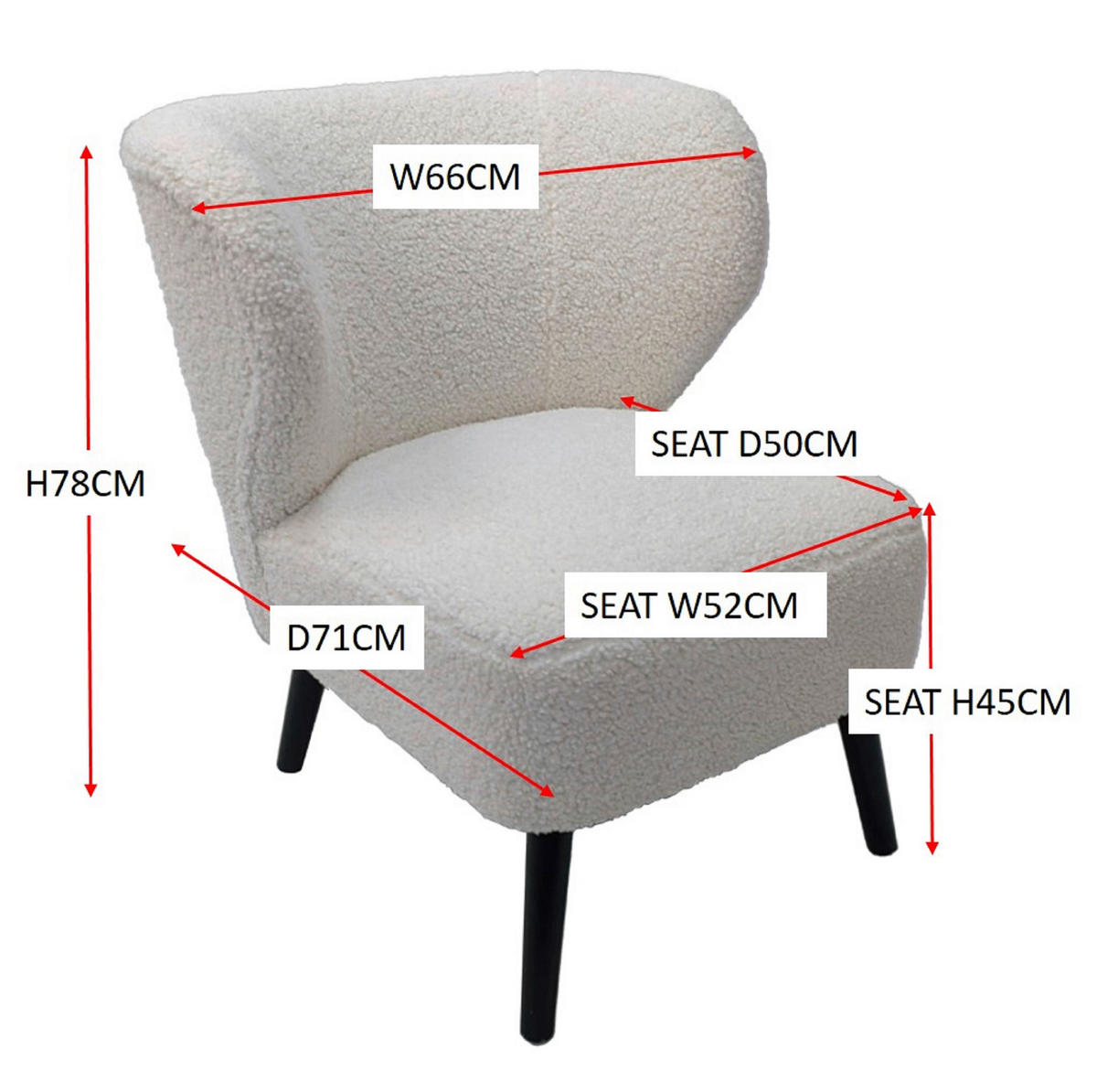 FOTEL - fekete/fehér, Design, textil/fa (67/79/72cm) - Carryhome