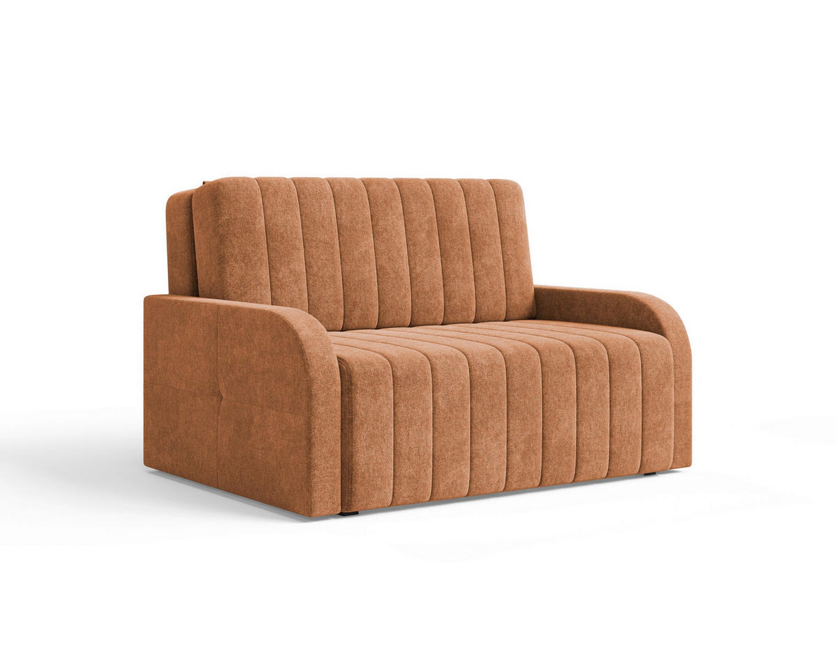SCHLAFSOFA ALASKA 120 in Rostfarben  - Rostfarben/Schwarz, Design, Kunststoff/Textil (141/90/104cm) - MID.YOU