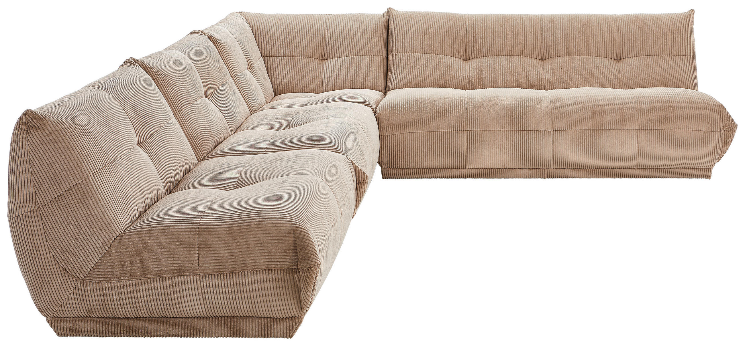 ECKSOFA in Cord Taupe  315/285 cm  - Taupe, Trend, Textil (315/285cm) - Livetastic