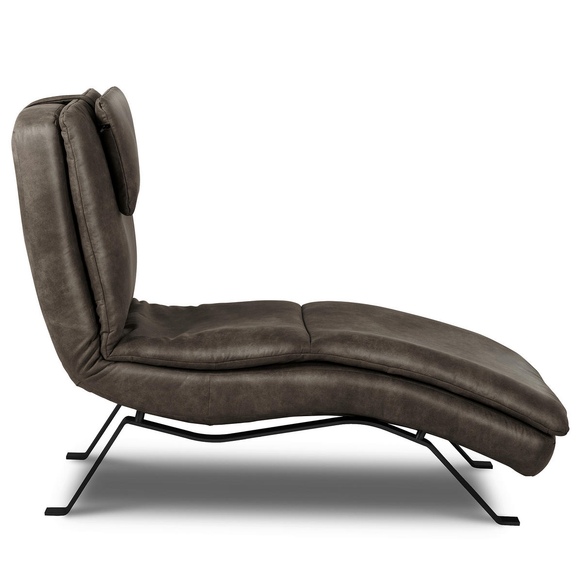 RELAXLIEGE Echtleder Fango  - Fango/Schwarz, Design, Leder/Metall (65/95/171cm) - Celina Home