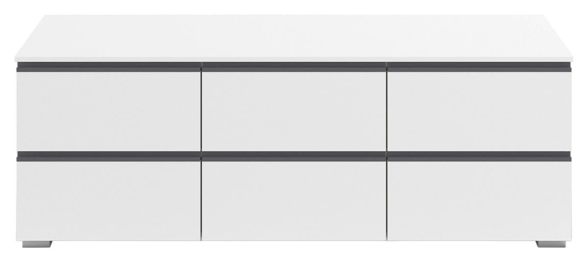 TV-ELEMENT - Silberfarben/Weiß, Trend, Holzwerkstoff/Kunststoff (120/42/42cm) - Xora
