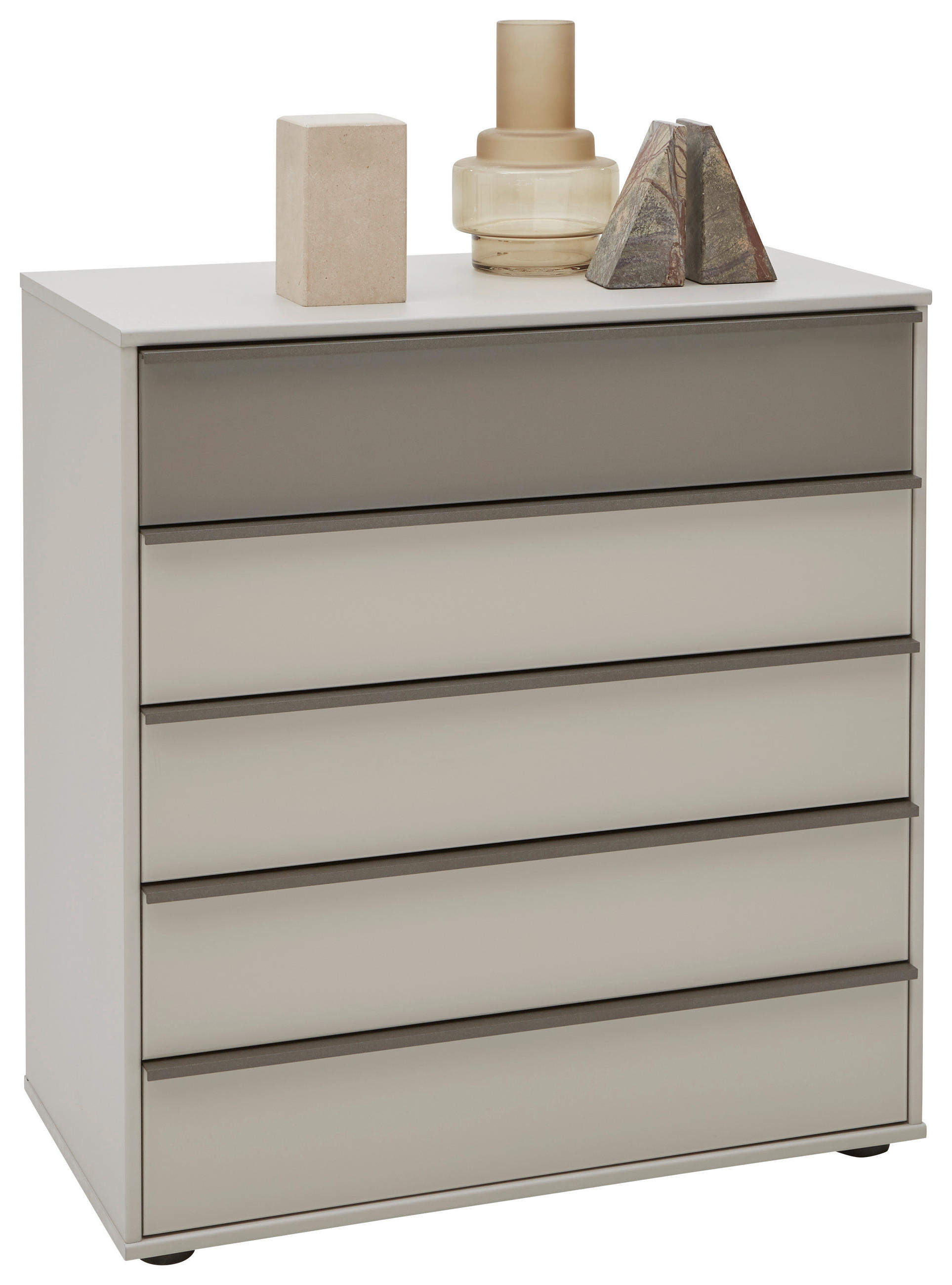 KOMMODE , 80/86/43 cm, 5 Schublade(n)  - Alufarben/Schwarz, Design, Glas/Holzwerkstoff (80/86/43cm) - Dieter Knoll