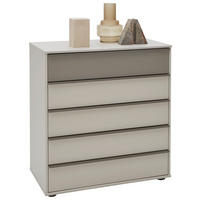 KOMMODE , 80/86/43 cm, 5 Schublade(n)  - Alufarben/Schwarz, Design, Glas/Holzwerkstoff (80/86/43cm) - Dieter Knoll